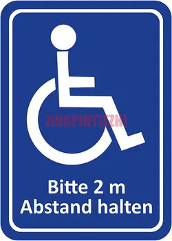 Наклейка - Расстояние для пользователя инвалидной коляски 2 м, Для пользователей инвалидных колясок | Перевозка людей с ограниченными возможностями, Наклейка для инвалидов в инвалидных колясках
