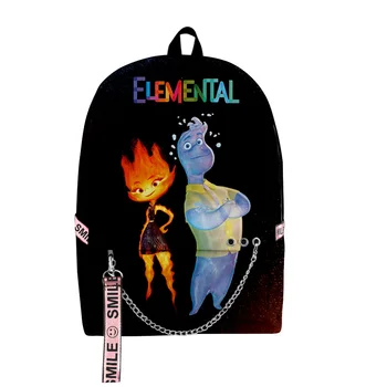Рюкзак на молнии из мультфильма Elemental 2023 2023 Школьный рюкзак Harajuku в повседневном стиле, уникальная дорожная сумка