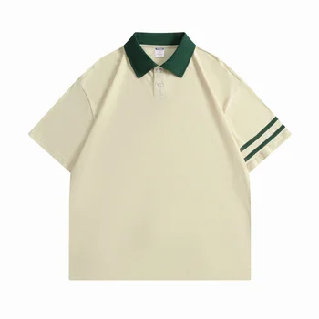 200 грамм хлопчатобумажных рубашек Поло с отворотами, Опрятных однотонных чистых рубашек, выстиранных футболок, униформы класса